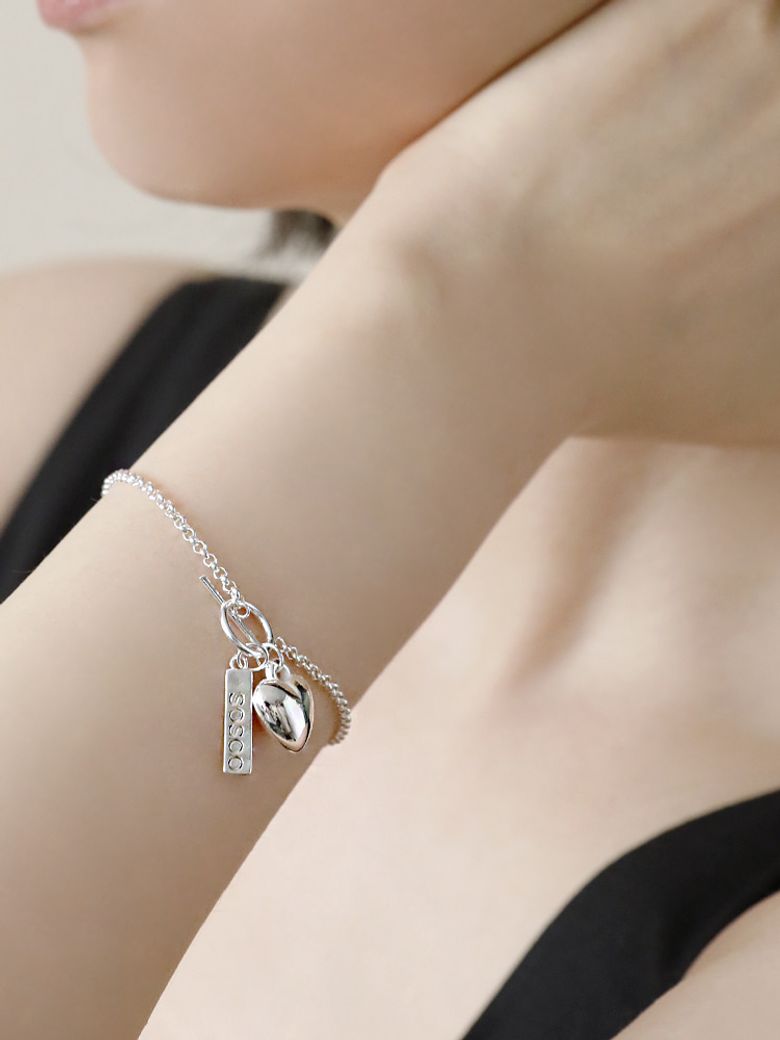Silver Heart Toggle Bracelet 실버 하트 토글 팔찌