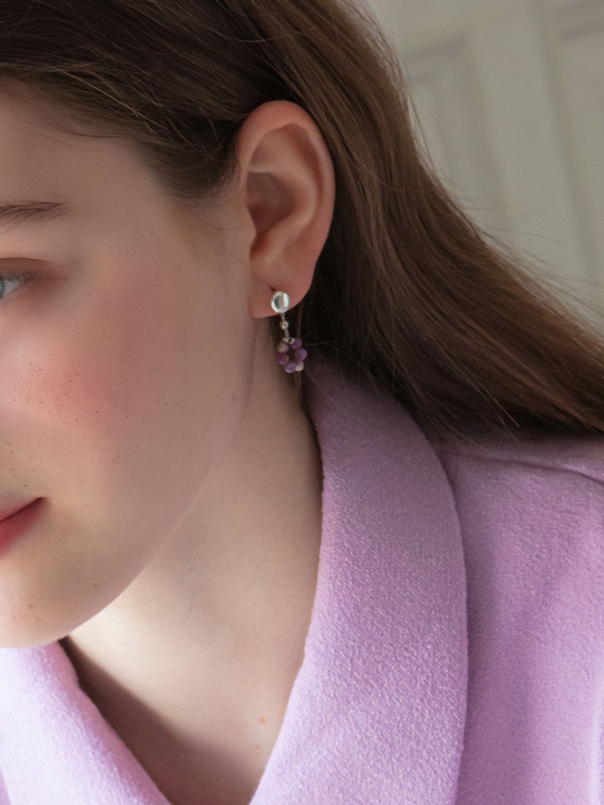 소수(SOSOO) Purple Pin Earring 퍼플 핀 귀걸이
