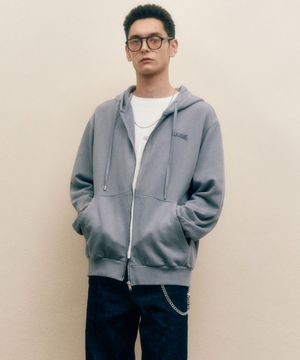 베이직 후디 집업  블루