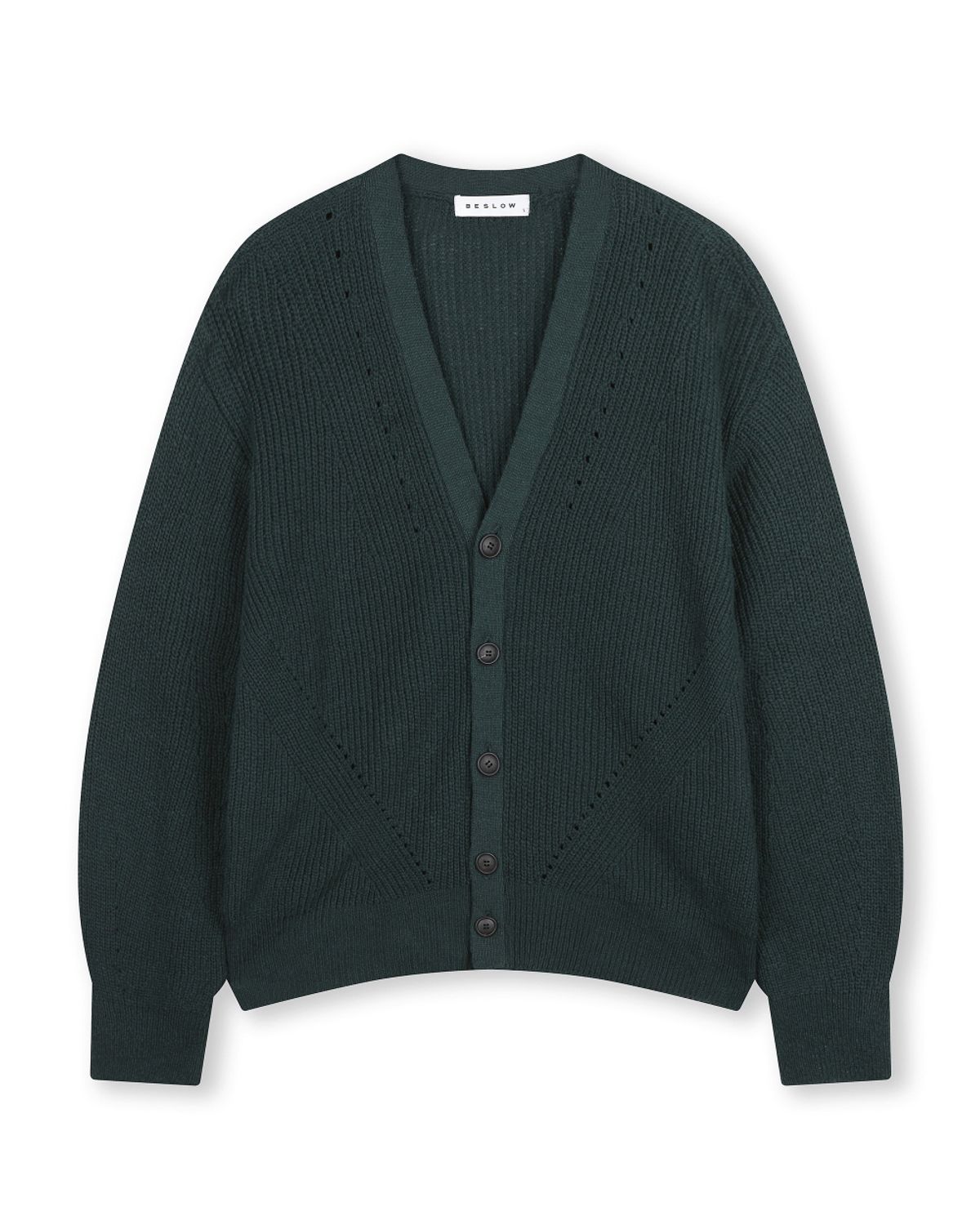 비슬로우(BESLOW) LOW GAUGE BULKY SHORT CARDIGAN GREEN