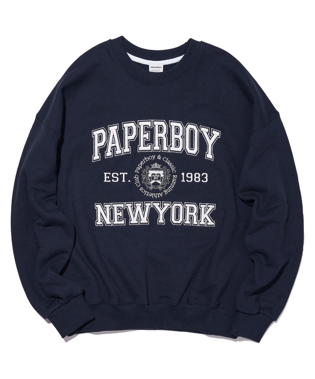 페이퍼보이(PAPERBOY) 뉴욕 아치 스웨트셔츠-네이비