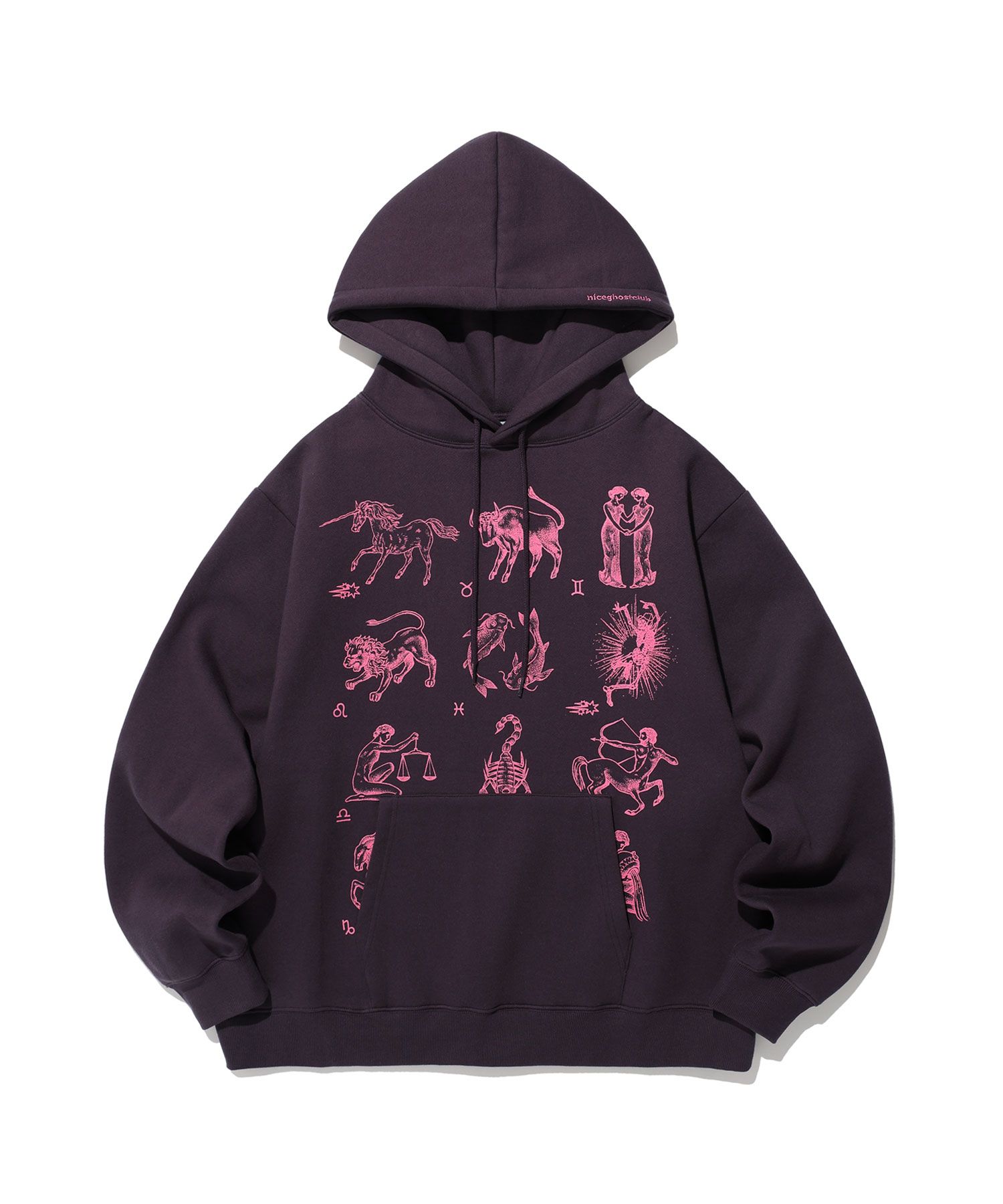 MUSINSA | NICE GHOST CLUB ZODIAC HOODIE_DARK PURPLE(NG2DFUM420A)