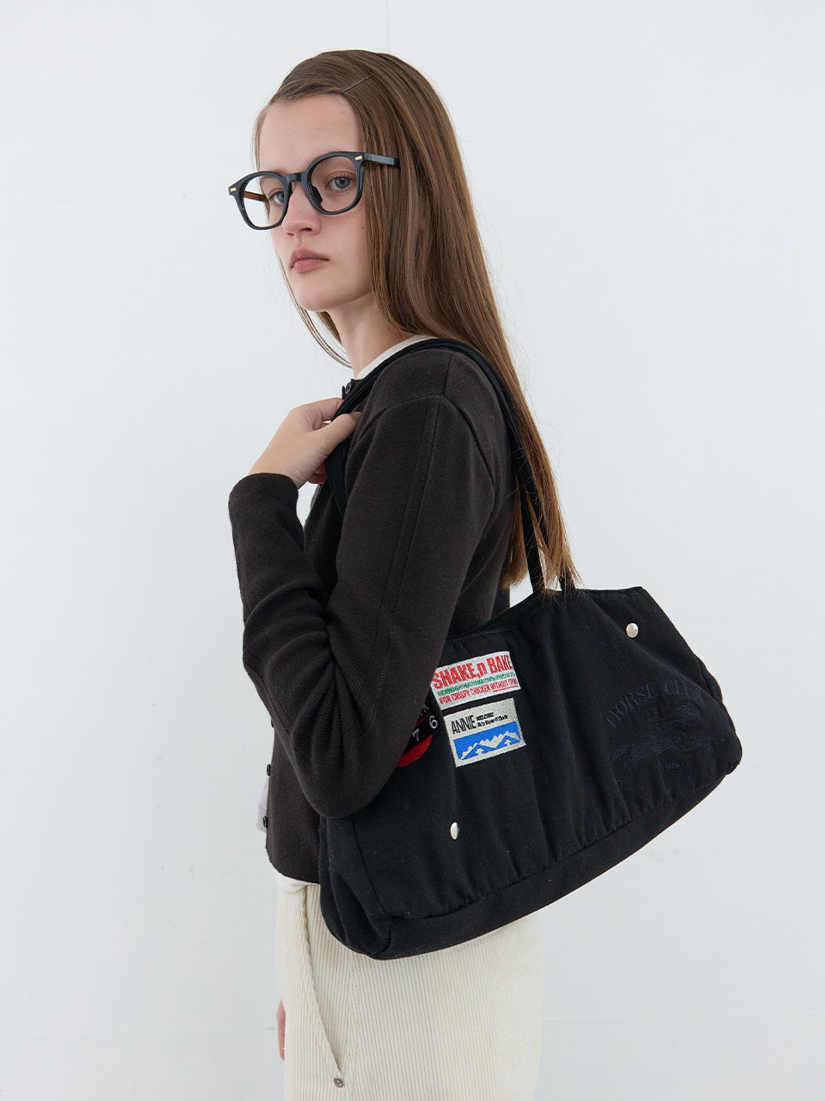 기준(KIJUN) Patch Shopper Bag UNISEX Black