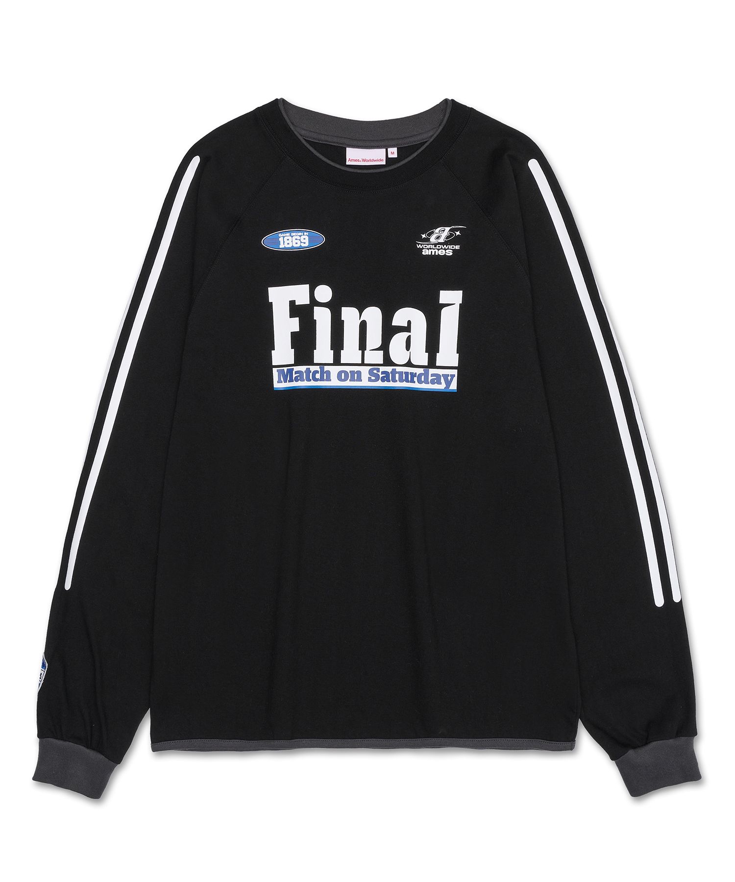 ★AMES-WORLDWIDE★FINAL MATCH LS TEE BLACK★正規品/直送料込 AMESーWORLDWIDE スウェット 「UNISEX」AMES WORLDWIDE／07
