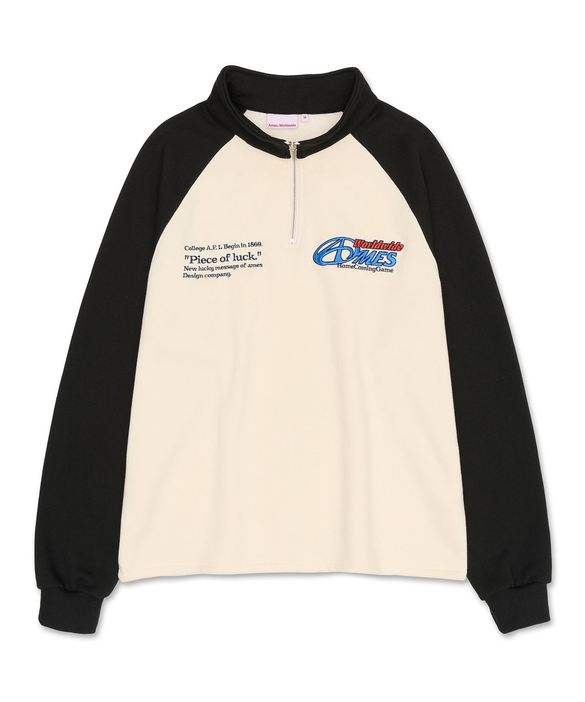 아메스 월드와이드(AMES-WORLDWIDE) SYMBOL LOGO HALF ZIP UP CREAM