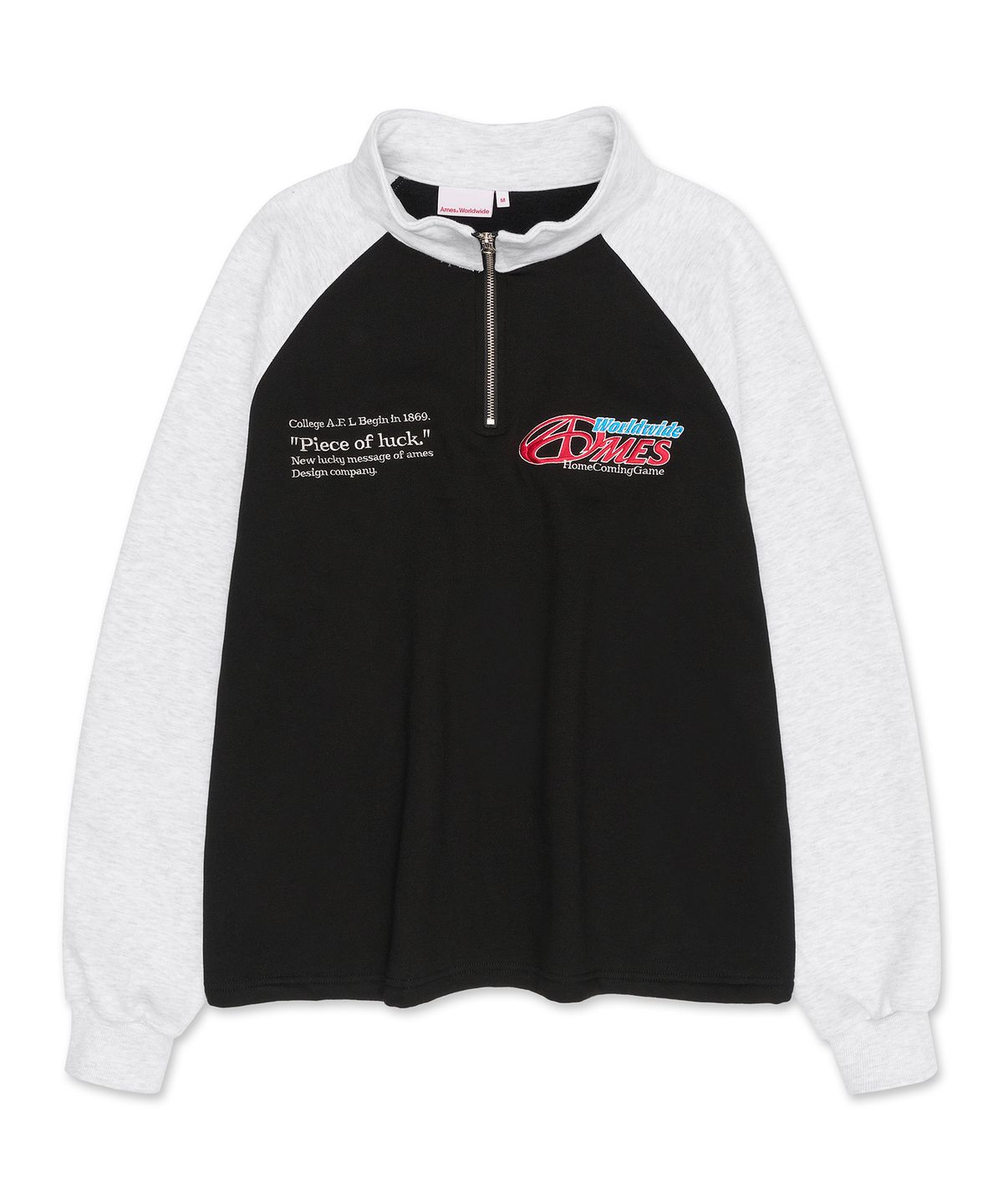 아메스 월드와이드(AMES-WORLDWIDE) SYMBOL LOGO HALF ZIP UP BLACK