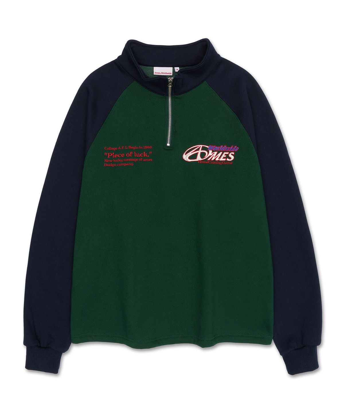 아메스 월드와이드(AMES-WORLDWIDE) SYMBOL LOGO HALF ZIP UP GREEN (AM2DFUM483A)
