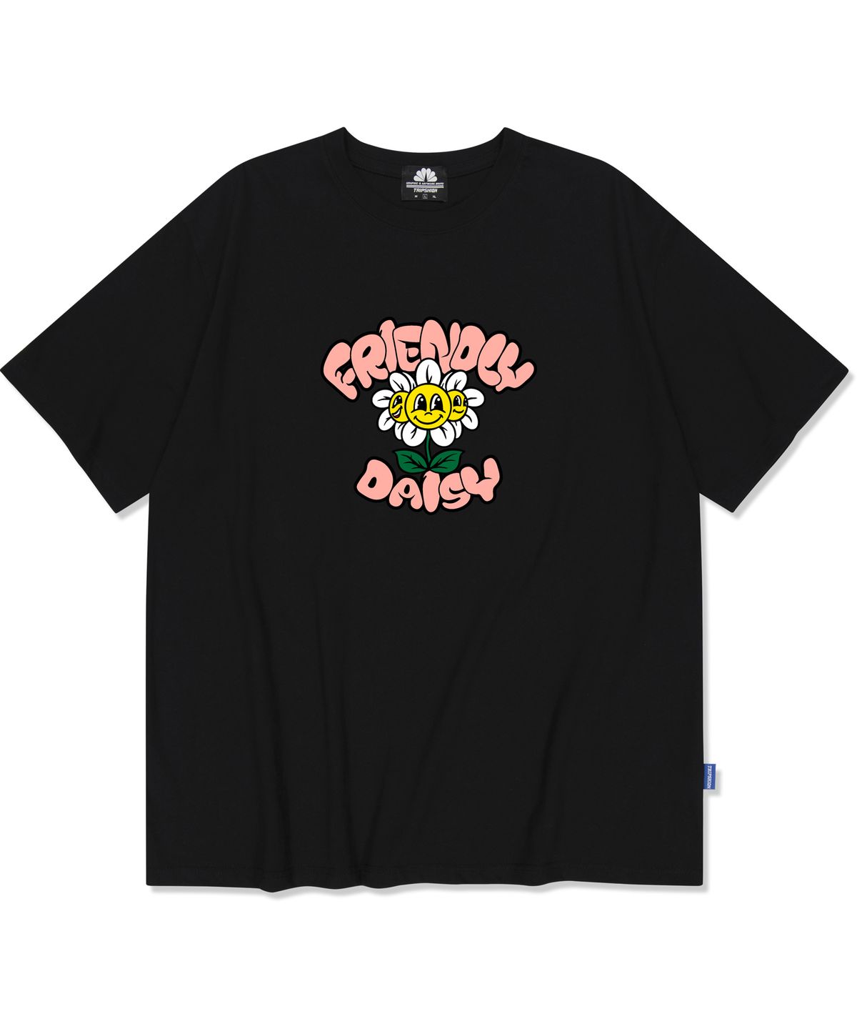 트립션(TRIPSHION) TRIPLE FLOWERCUP GRAPHIC 티셔츠 - 블랙
