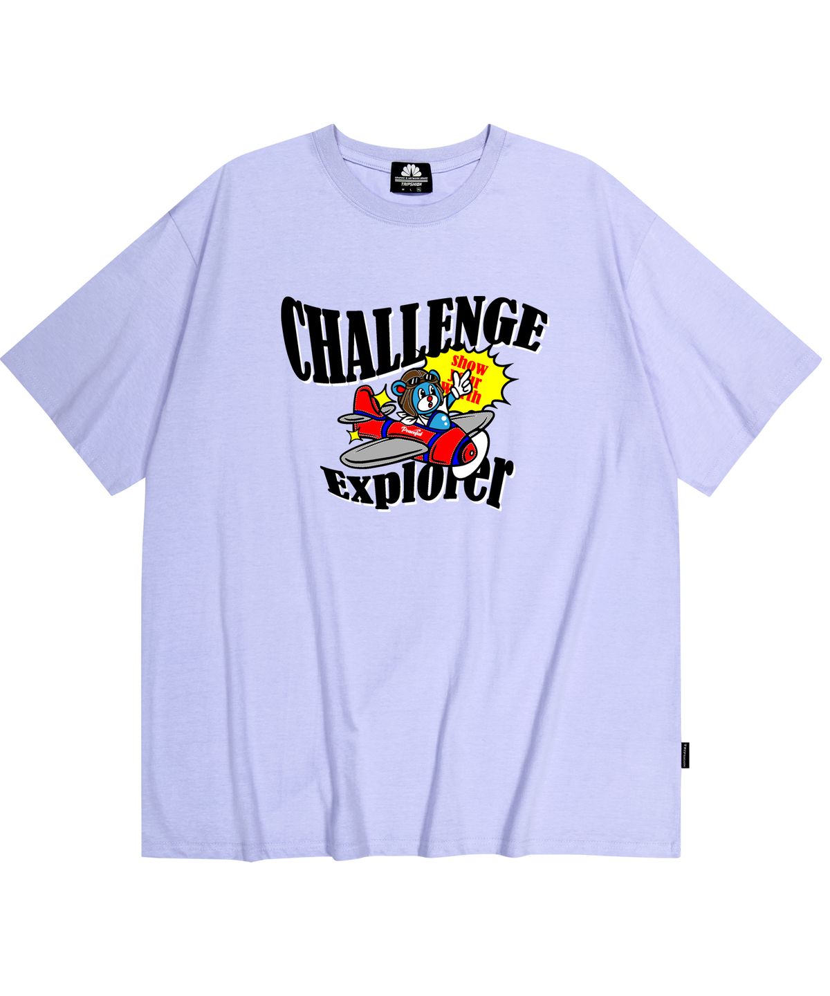 트립션(TRIPSHION) CHALENGE PILOT GRAPHIC 티셔츠 - 퍼플