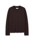 루즈 리브드 모크넥 니트 티셔츠 DARK BROWN