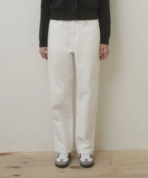 와이드 컴포트 데님 팬츠 크림