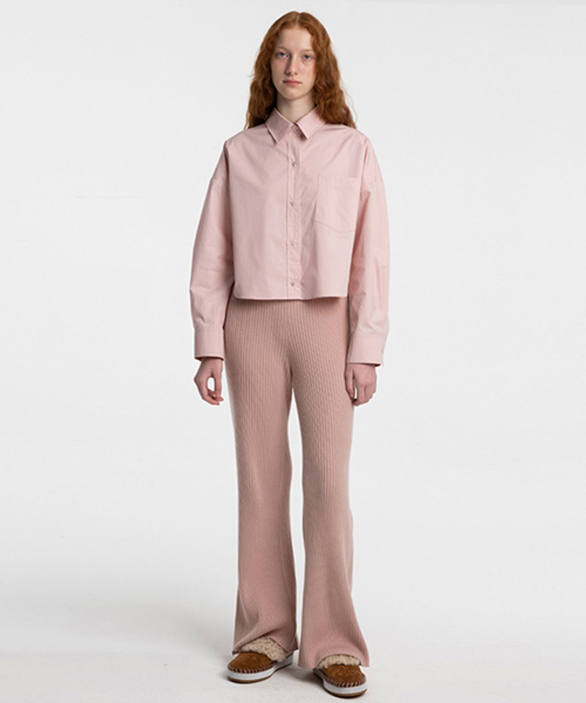 더룸(THELOOM) WIDE LEG KNIT PANTS_PINK