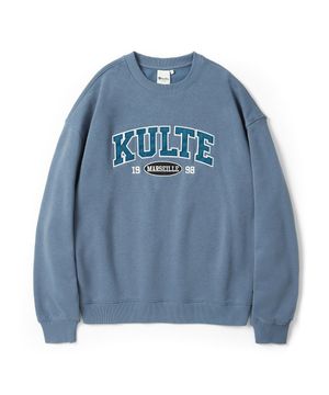 트윌 아치 로고 크루넥 L.BLUE