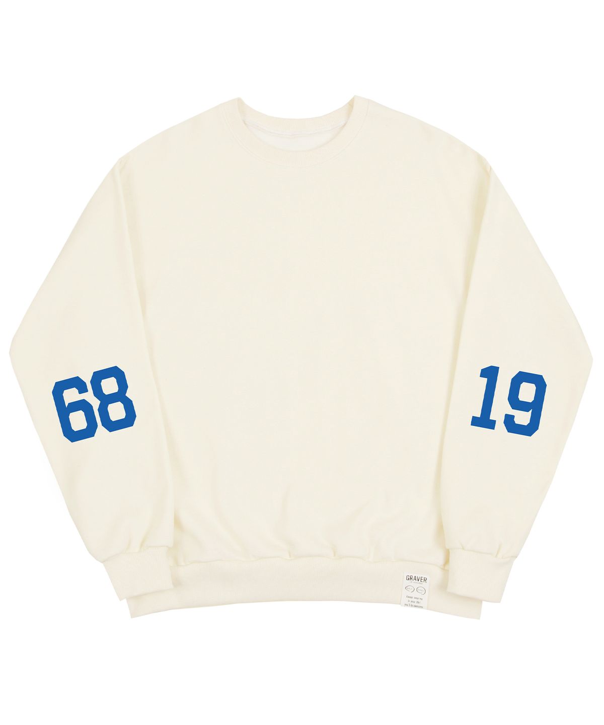 그레이버(GRAVER) [UNISEX]엘보우 1968 로고 맨투맨_크림