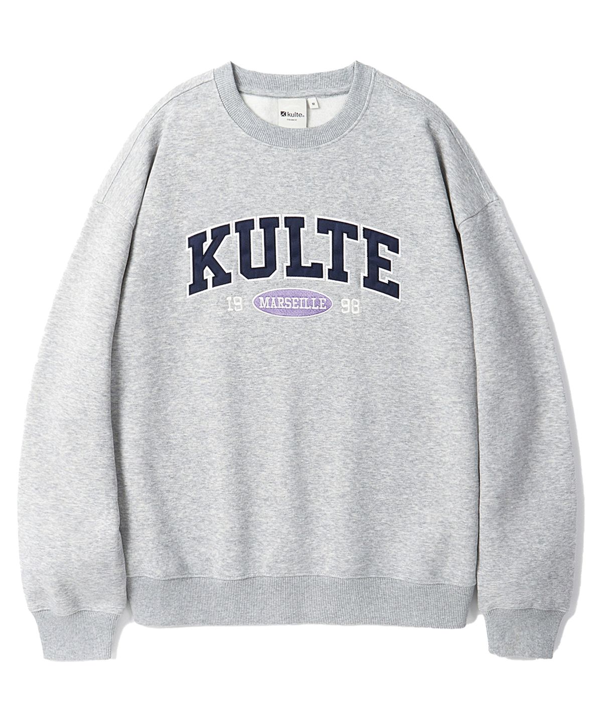 쿨트(KULTE) 트윌 아치 로고 크루넥 M.GREY