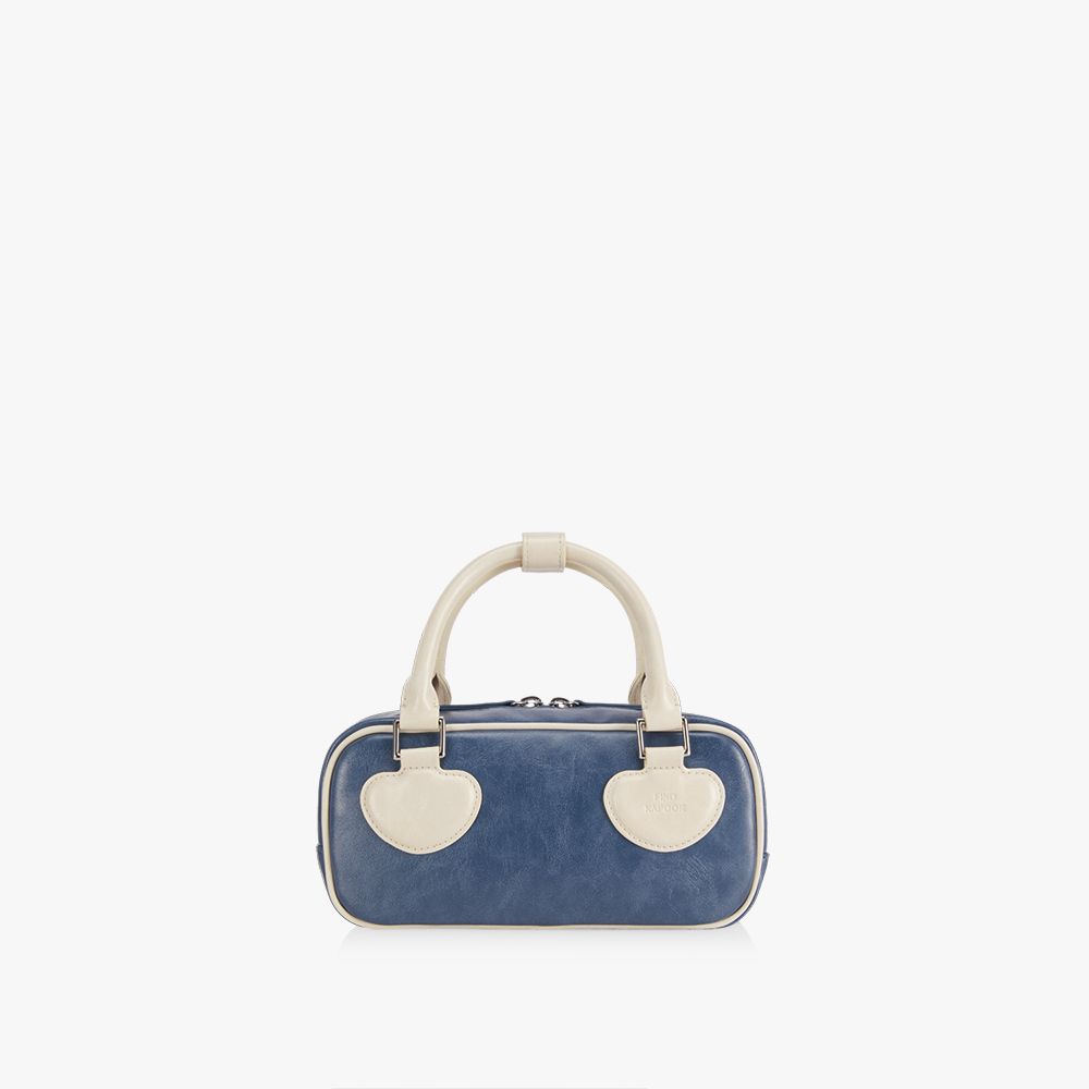 ◇FIND KAPOOR◇ Heart Double Bag 37 Crinkled Blue Ivory FINDKAPOOR - EN