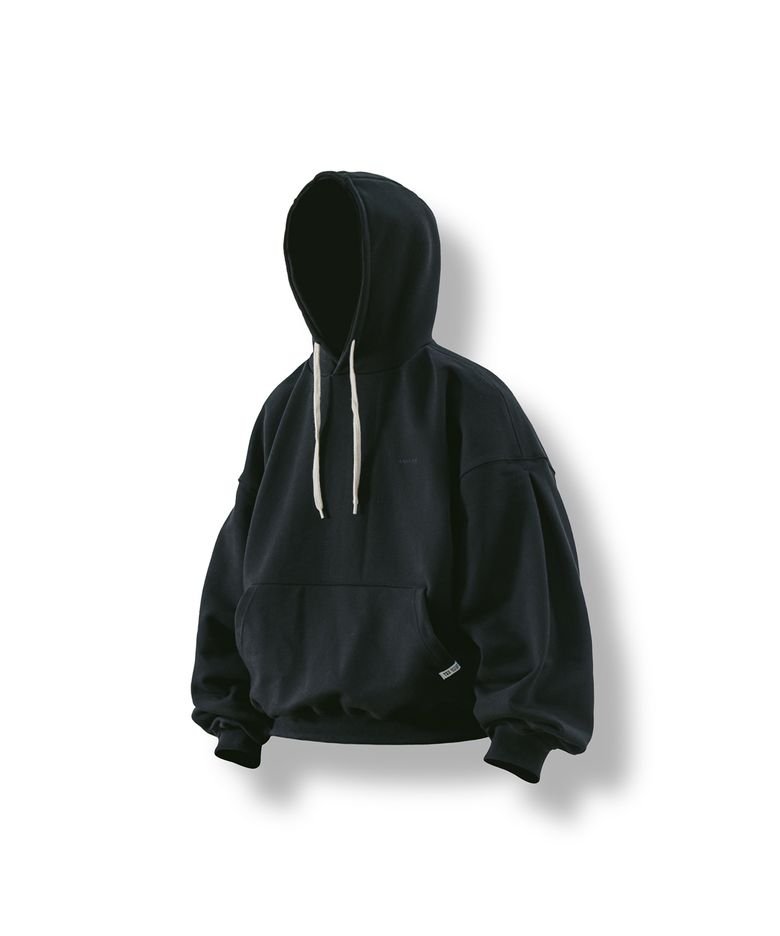 Valley Tuck Sweat Balloon Hoodie - Black