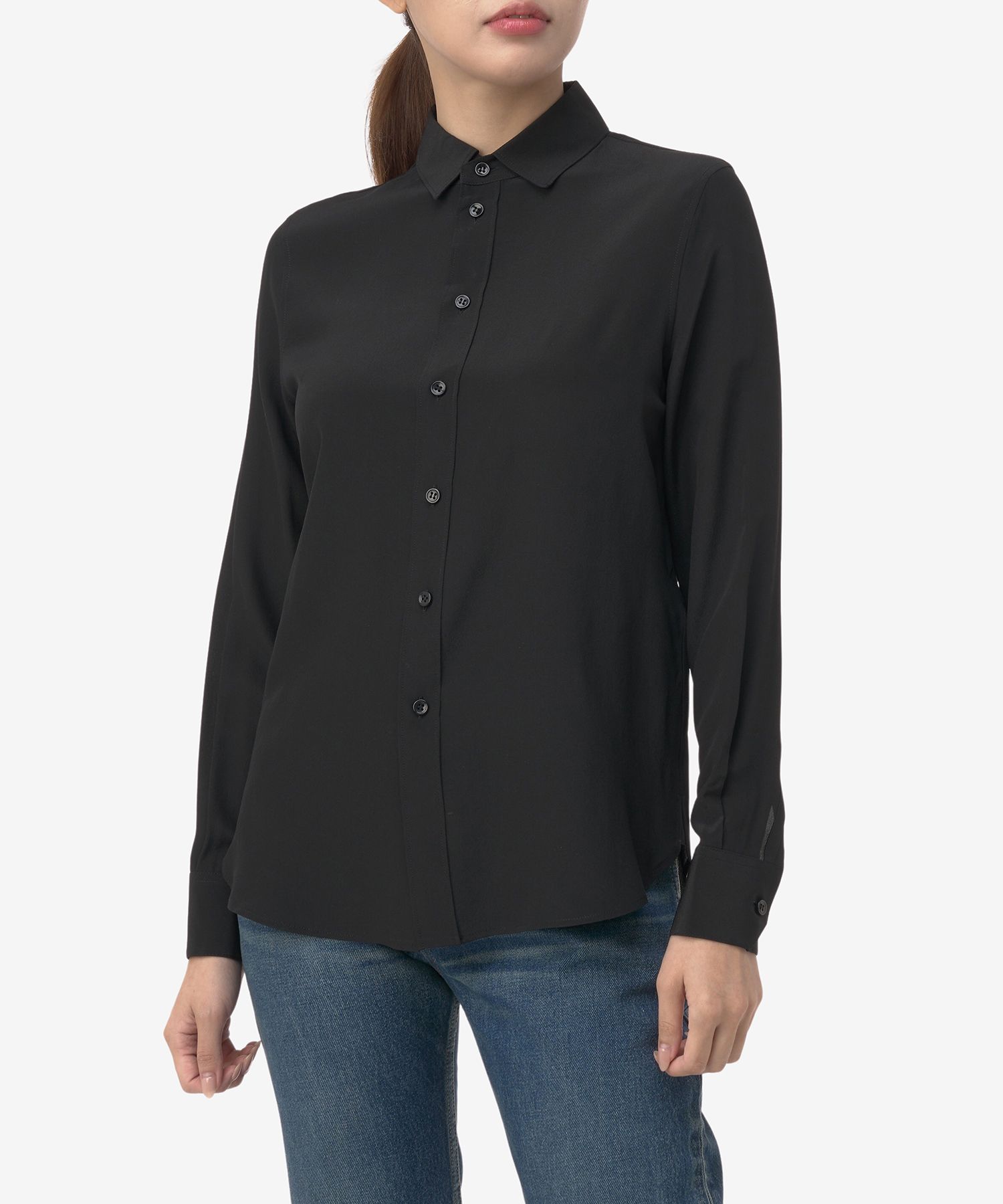 MUSINSA公式 | SAINT LAURENT ベーシックシルクシャツ - ブラック 