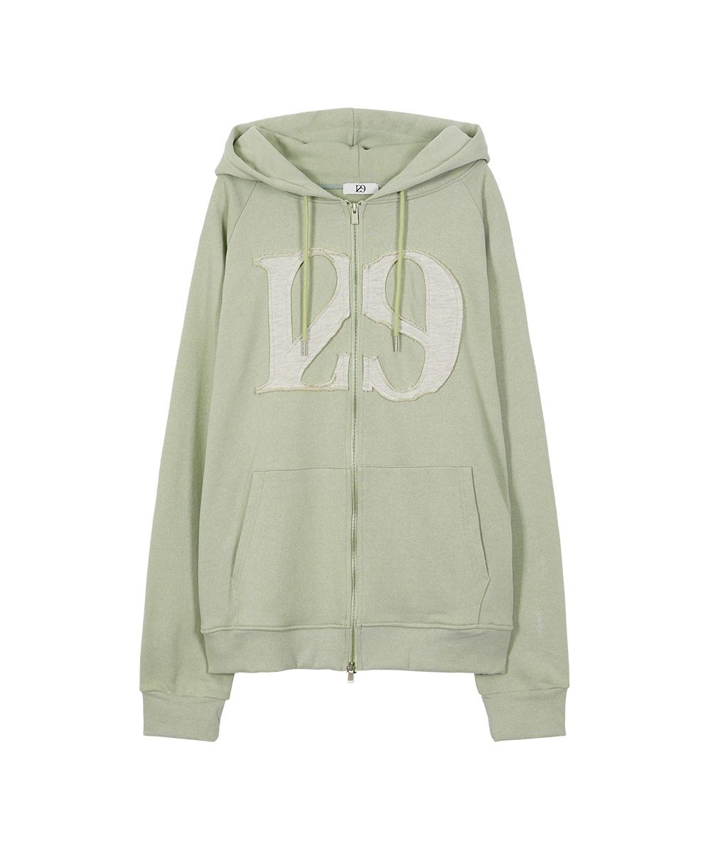 MUSINSA | ILLIGO 129 Logo Patch Pigment Hood Zip-up Khaki