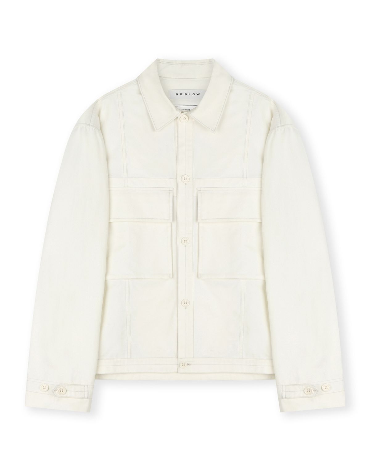 비슬로우(BESLOW) MILITARY BIG POCKET COTTON JACKET CREAM