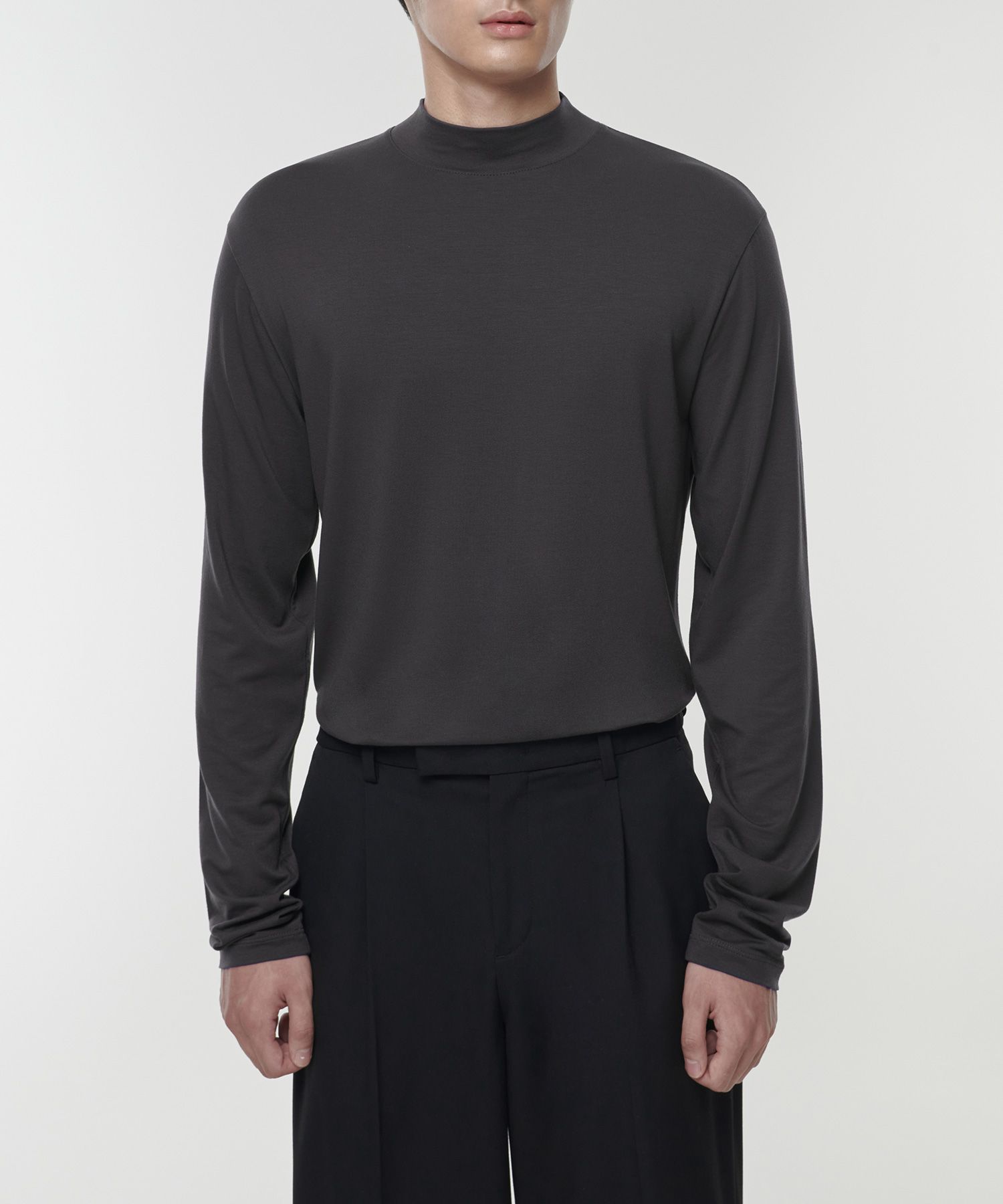 Tシャツ・カットソー *MUSINSA STANDARD* Tencel Slim Mock Neck Long Sleeve T-Shirt MUSINSA | MUSINSA STANDARD Tencel Slim Mock Neck Long Sleeve