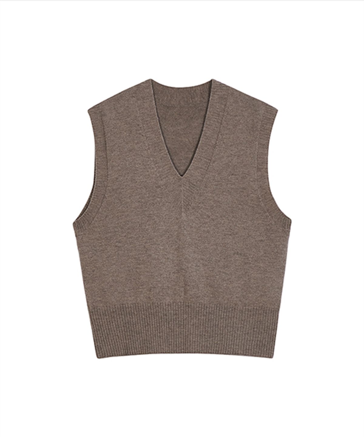 더룸(THELOOM) CROP KNIT VEST_BROWN