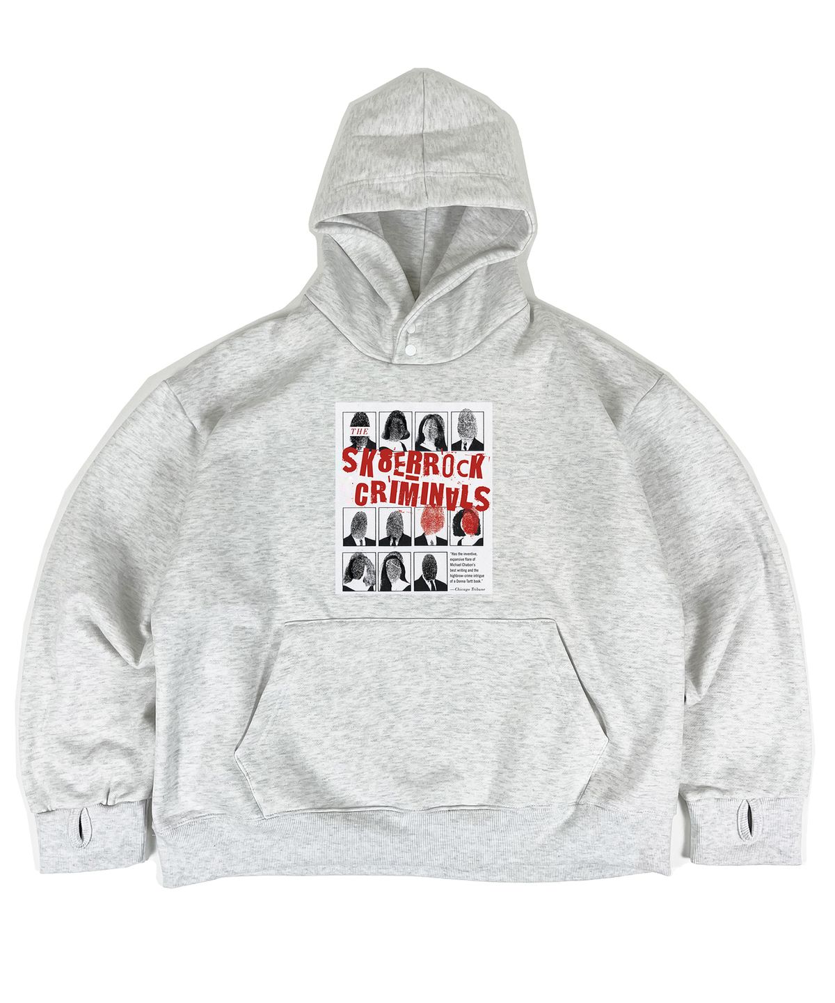 스케이터락(SK8ER ROCK) Criminals Hand Warmer Sweat Hoodie white melange