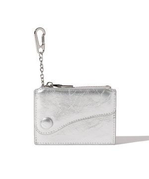 도트 새들 키링 동전지퍼 명함 카드지갑 실버