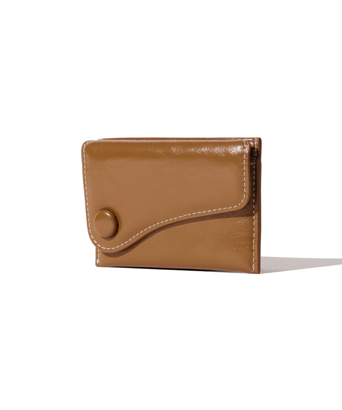 르마스크(LEMASQUE) 도트 새들 슬림 미니 교통 카드지갑 꼬냑우드