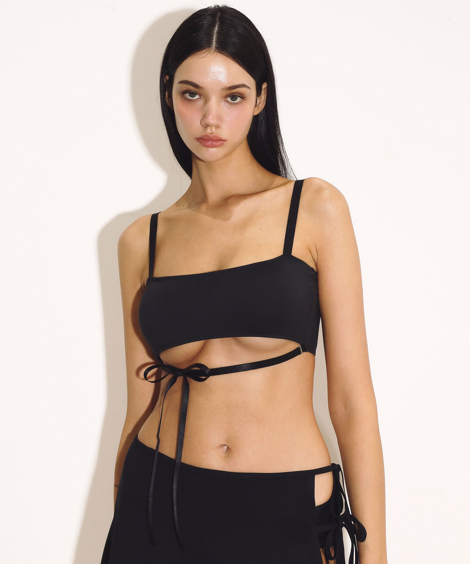 MUSINSA | VINAJ Under Boop Ribbon Bikini Bra - Black