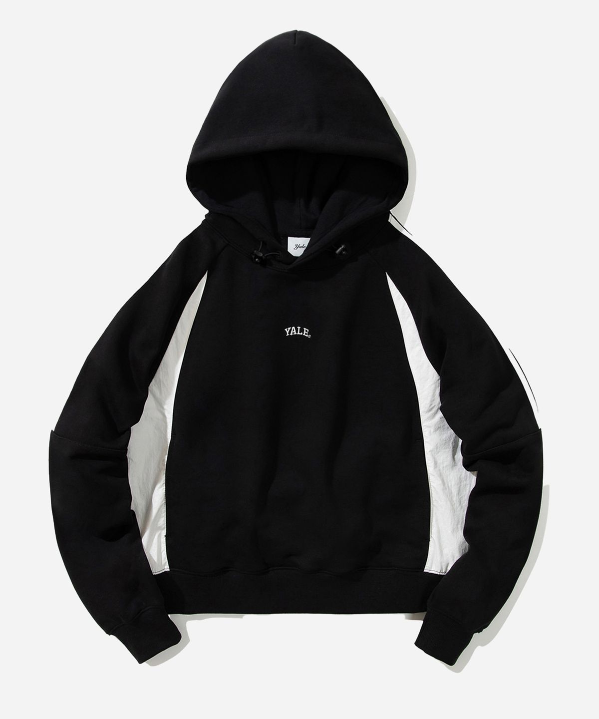 예일(YALE) [ONEMILE WEAR] 페브릭 믹스 크루넥 후드 블랙