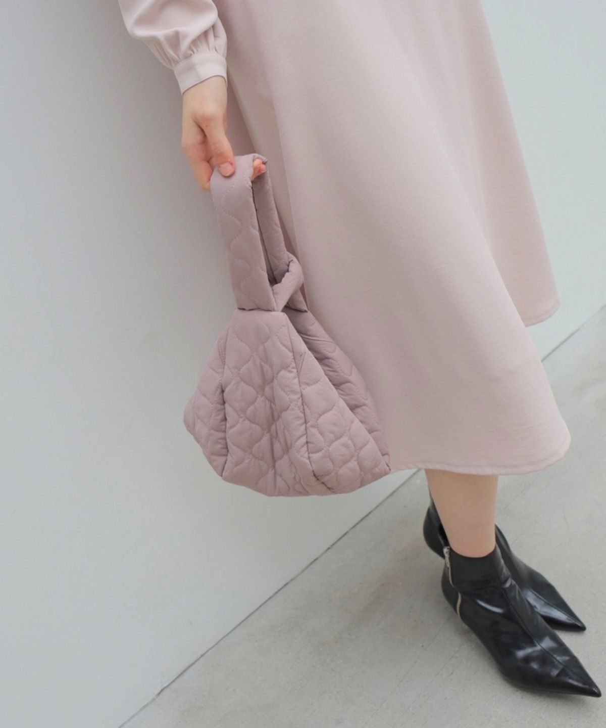폴앤앨리스(PAUL&ALICE) QUILTED SHOULDER BAG / DUSTY PINK