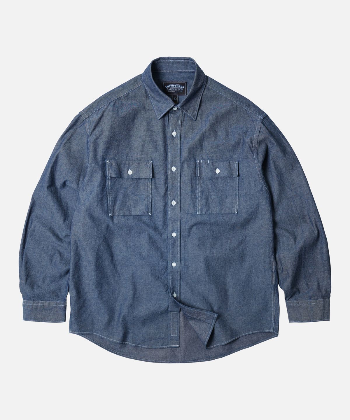 프리즘웍스(FRIZMWORKS) CIGARETTE POCKET CHAMBRAY SHIRT _ INDIGO