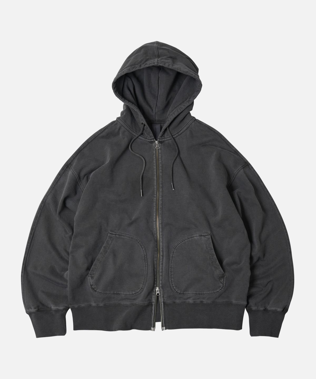 프리즘웍스(FRIZMWORKS) OG PIGMENT DYEING HOOD ZIPUP PARKA _ CHARCOAL