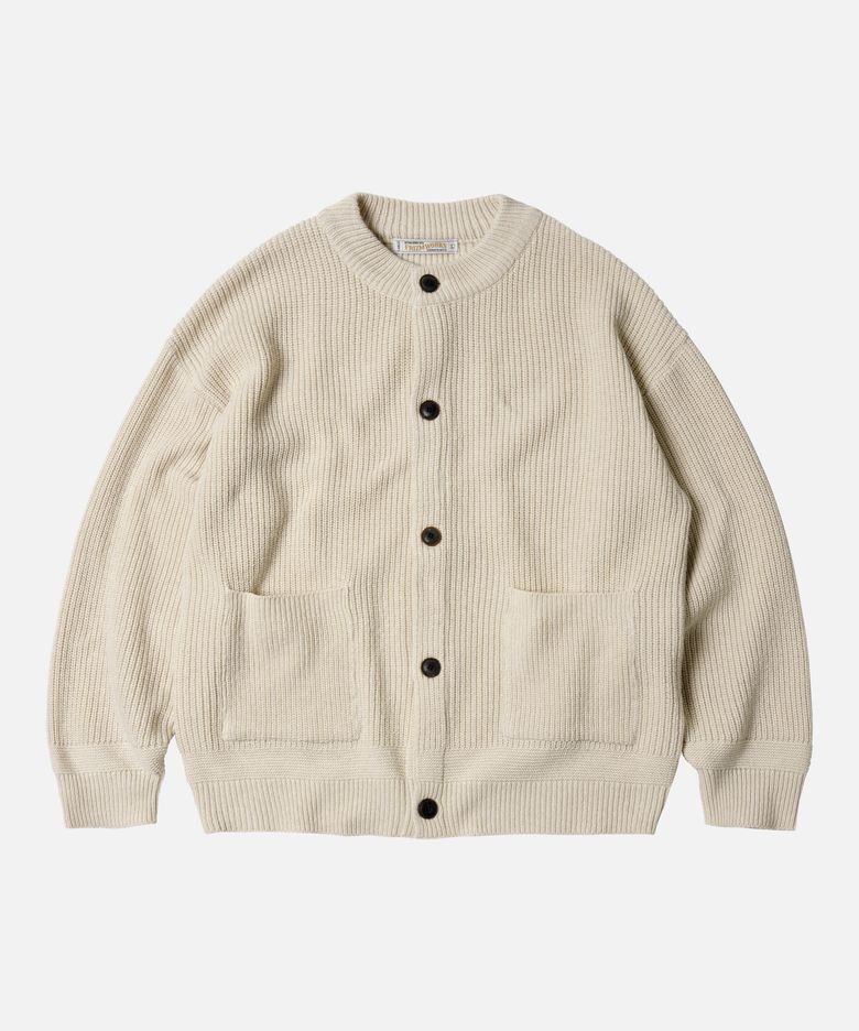 HEAVY WOOL ROUND CARDIGAN _ CREAM