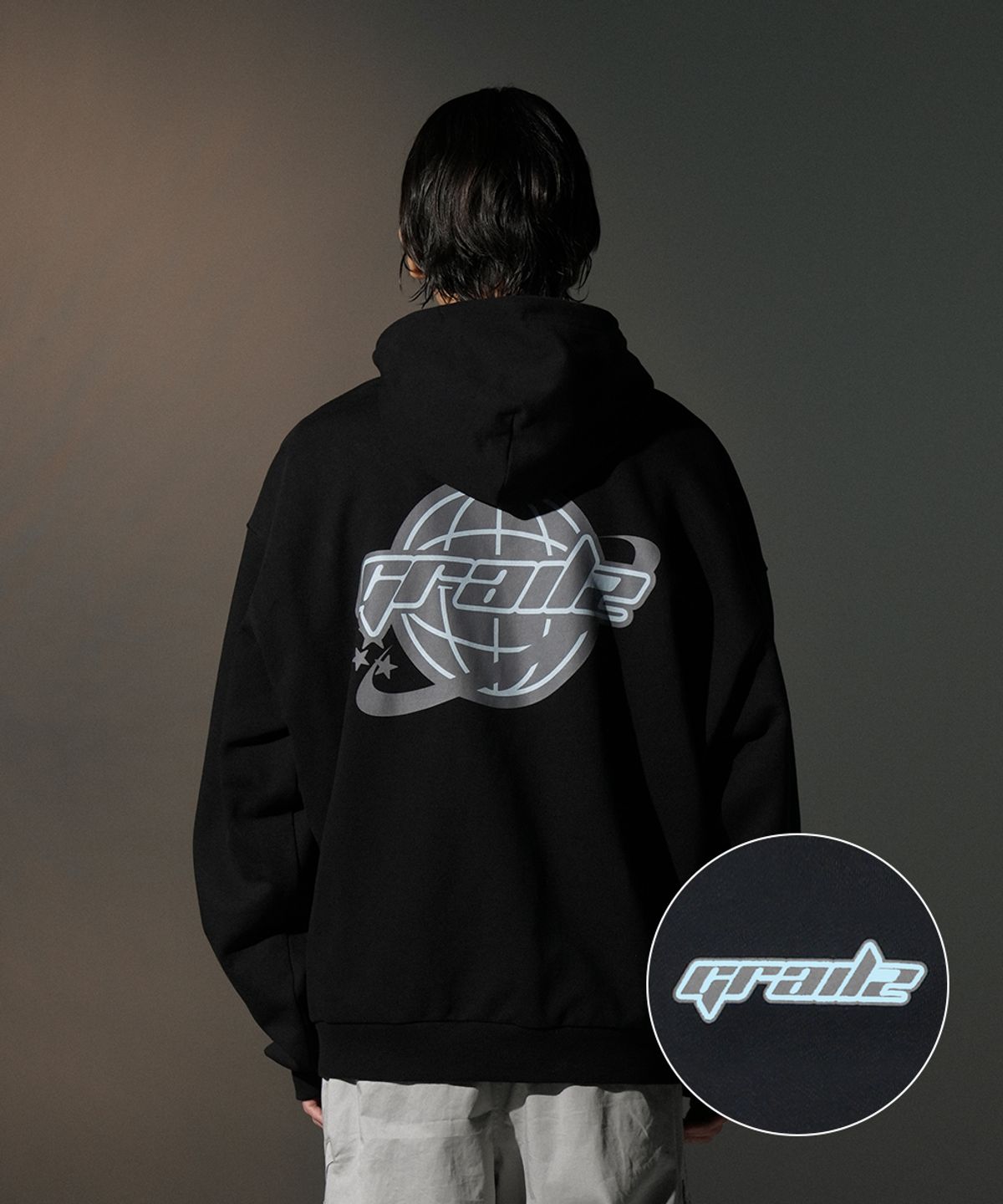 그레일즈(GRAILZ) GLOBE HOODIE [BLACK]