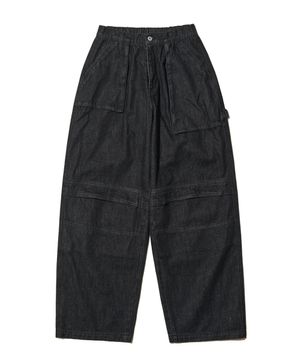 UNBALANCE FATIGUE PANTS (DENIM) / BLACK DENIM