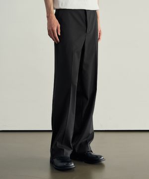 릴렉스드 세미 와이드 슬랙스 [BLACK]