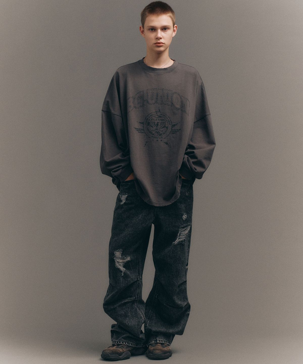 빅유니온(BIG UNION) SNOW DENIM PANTS / BLACK