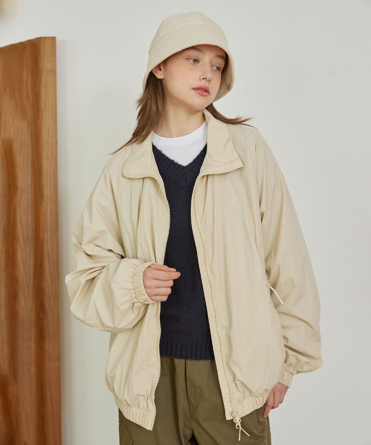 꼬모니노즈(COMONINOZ) NYLON ZIP-UP JUMPER [3 COLOR]