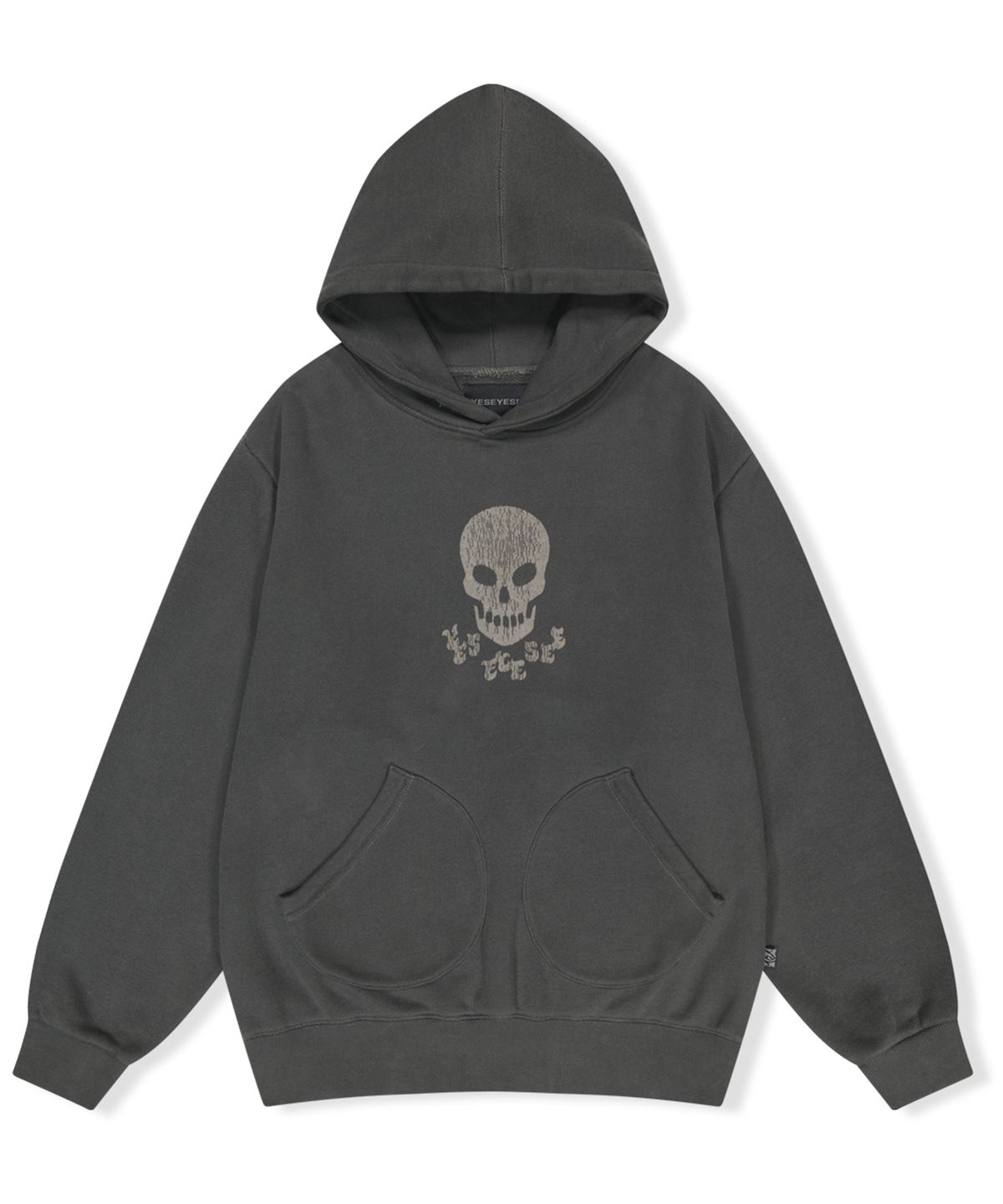 예스아이씨(YESEYESEE) Y.E.S Skull Pigment Hoodie Charcoal