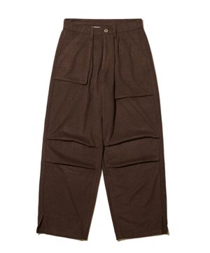 WOOL PARACHUTE PANTS / BROWN