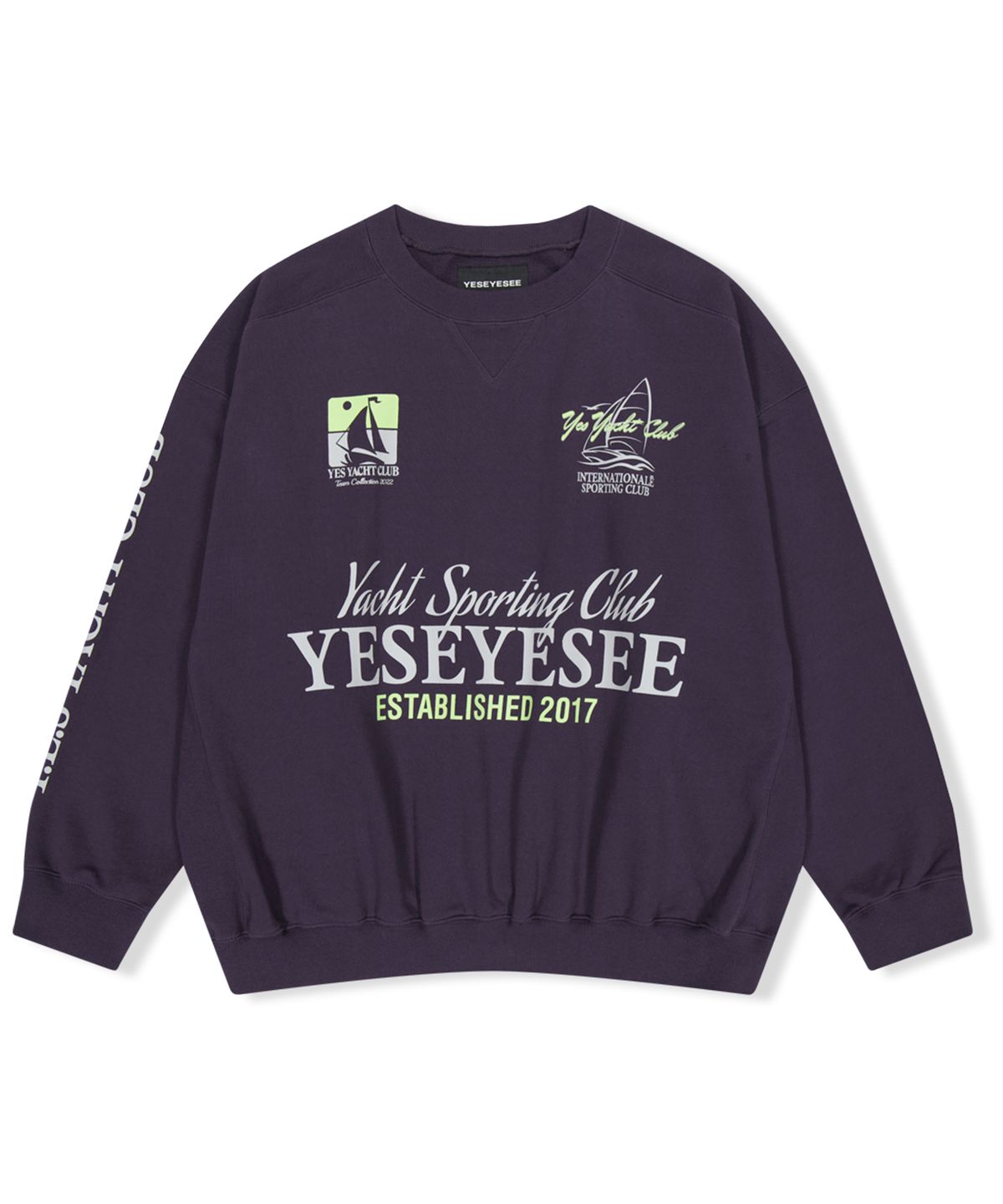 예스아이씨(YESEYESEE) Y.E.S Yacht Sweatshirt Deep Purple