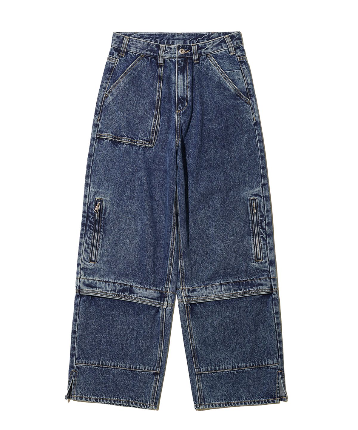 빅유니온(BIG UNION) ALL BLUSH ZIPPER PANTS / INDIGO