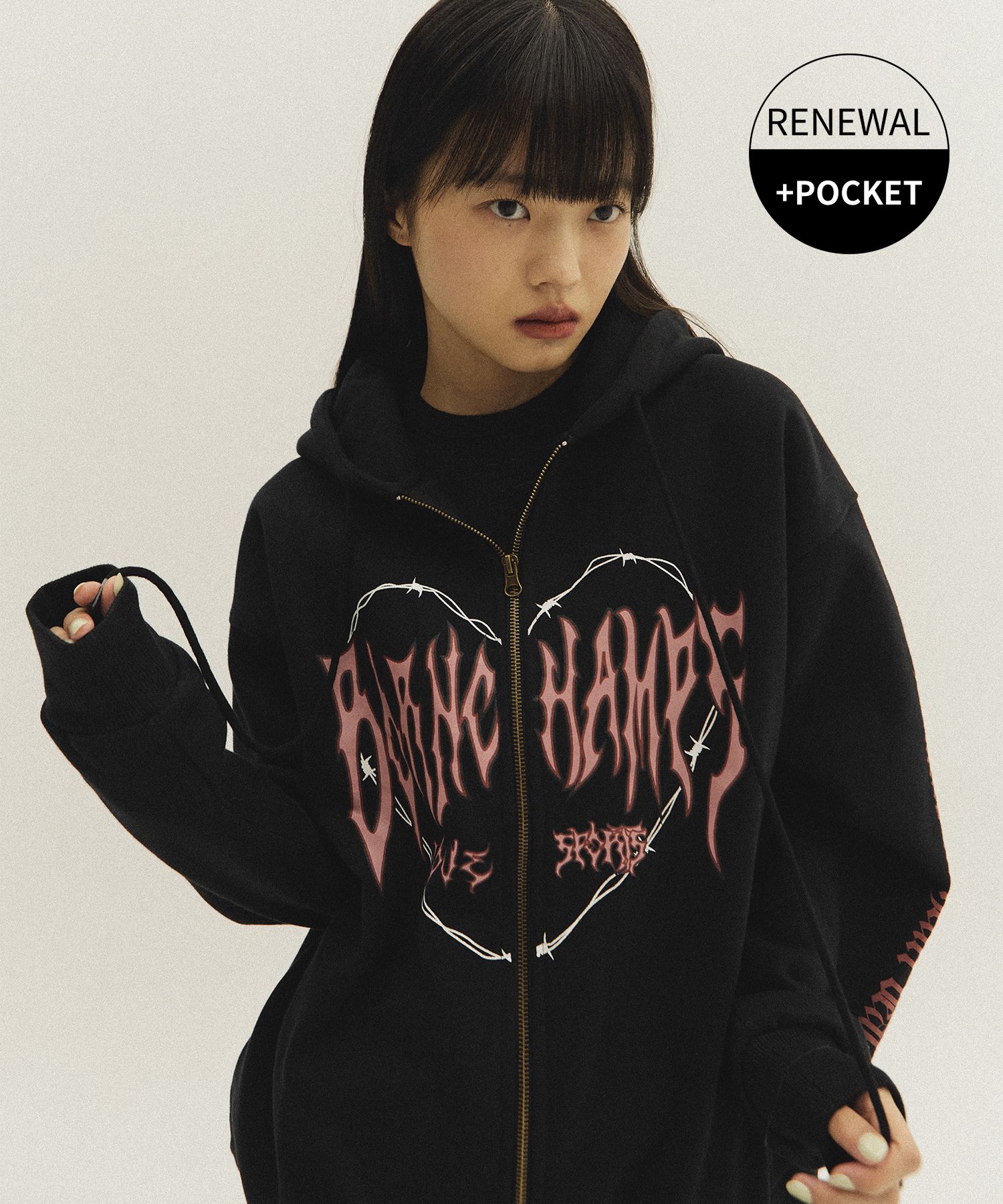 MUSINSA | BORN CHAMPS [Added pocket] Heart tribal logo