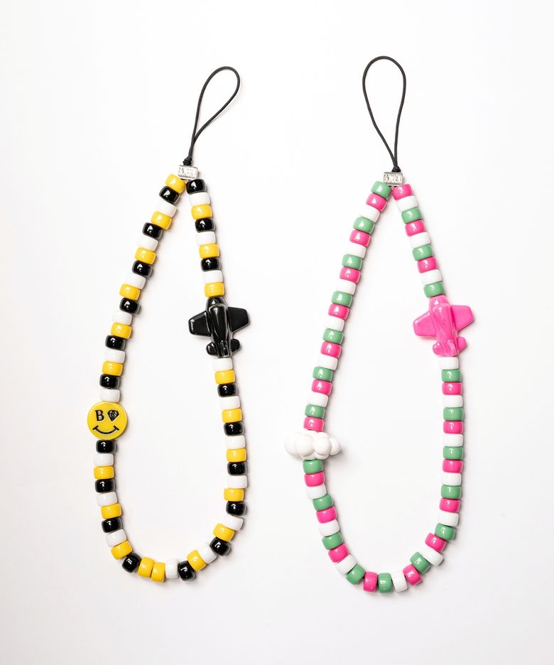 Smile airplane cloud color beads strap 스마일 비행기 구름 비즈 폰 스트랩 핸드폰줄