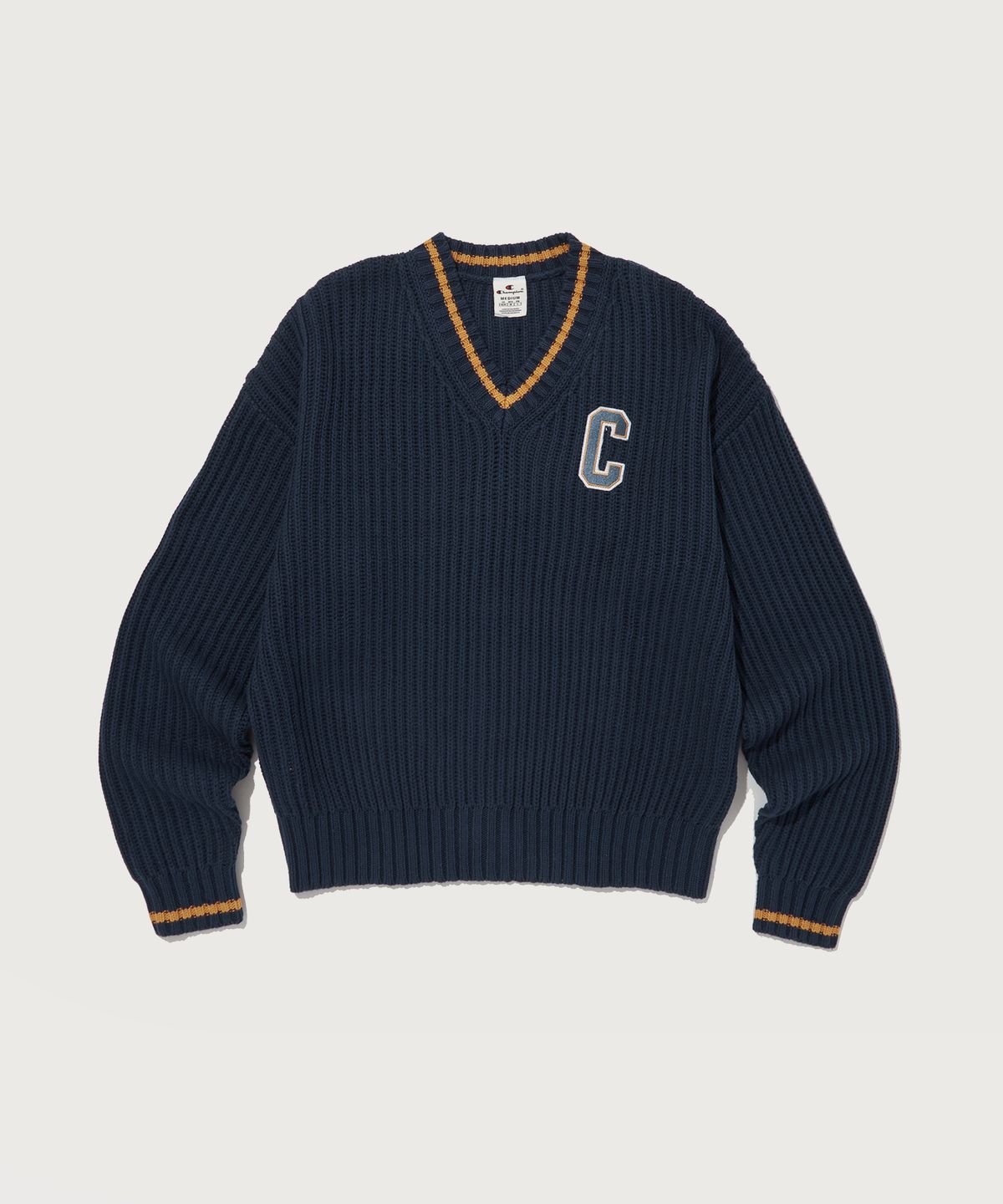 챔피온(CHAMPION) 워셔블 V넥 스웨터 Normal Navy