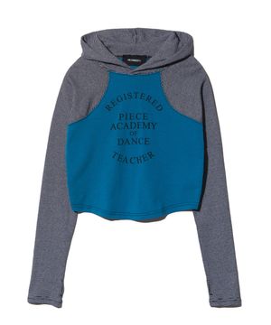 SLEEVELESS STRIPE LIGHT HOODIE (TURQUOISE)