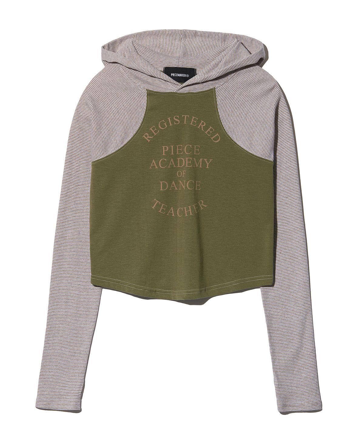 피스메이커(PIECE MAKER) SLEEVELESS STRIPE LIGHT HOODIE (KHAKI)