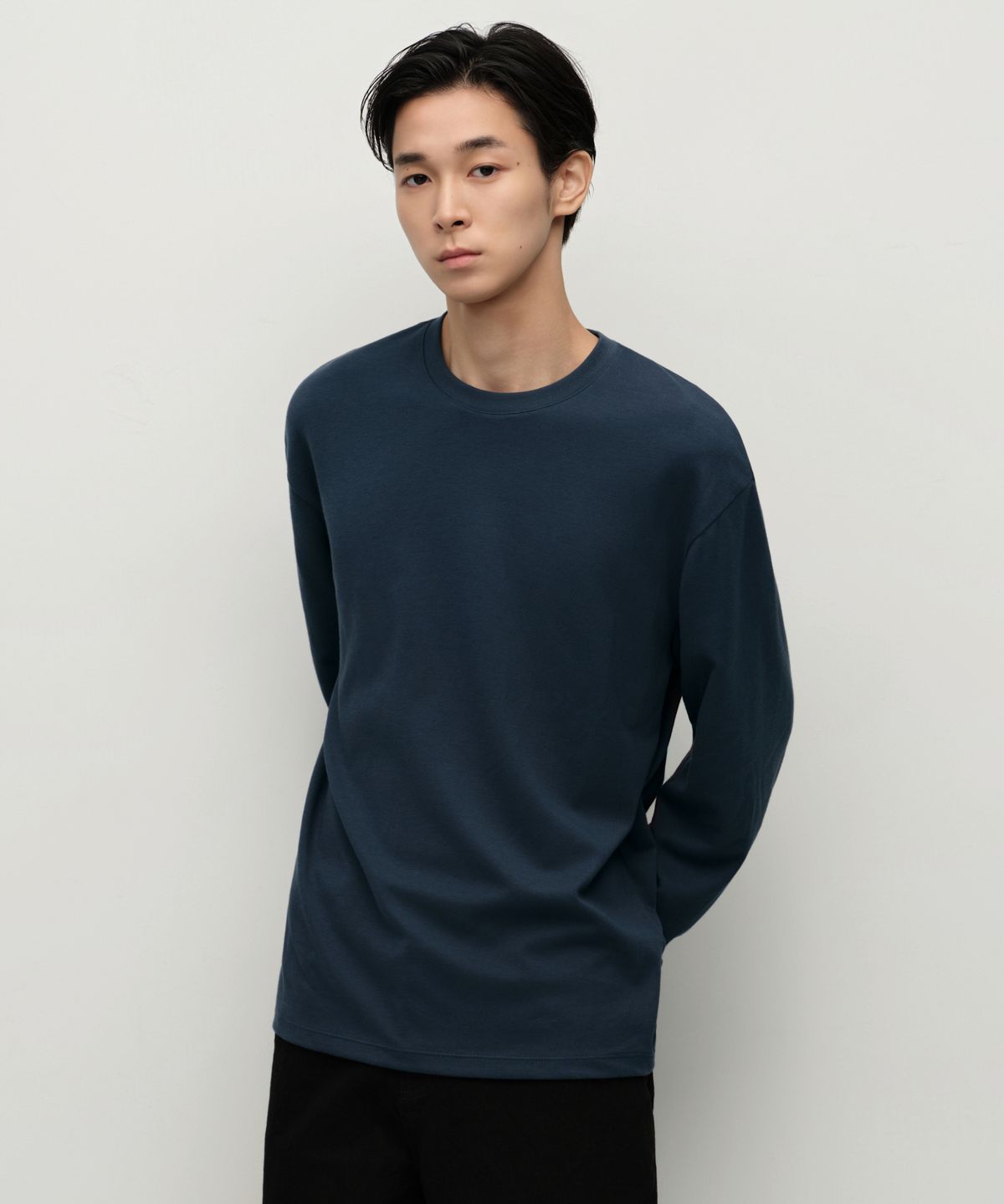 무신사 스탠다드(MUSINSA STANDARD) [힛탠다드] 크루 넥 긴소매 티셔츠 [터콰이즈]